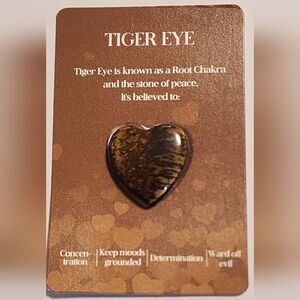 Tiger Eye Heart-Shaped Stone Decor